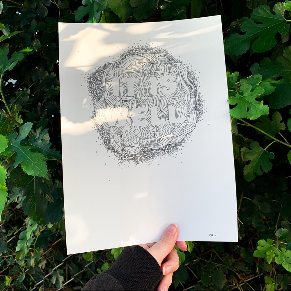 Line art abstract original drawing “it is well”